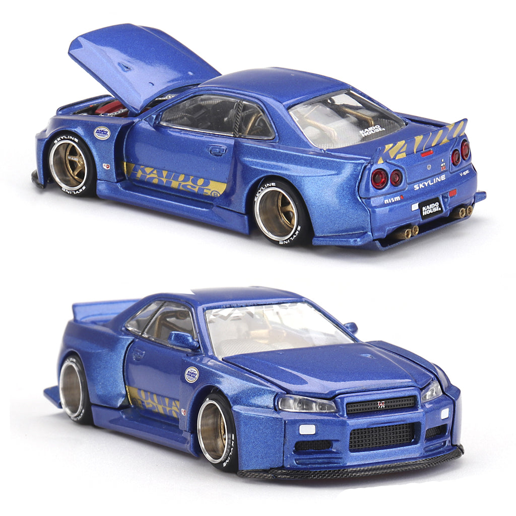 Mini GT Nissan Skyline GT-R R34 Kaido Works Shinjuku V2 (158) (1:64)