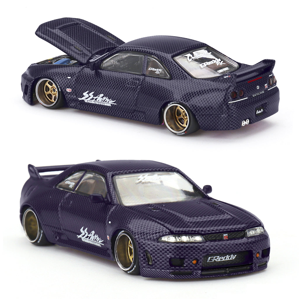 Mini GT Nissan Skyline GT-R R33 Active Carbon R V2 (163) (1:64 Scale)