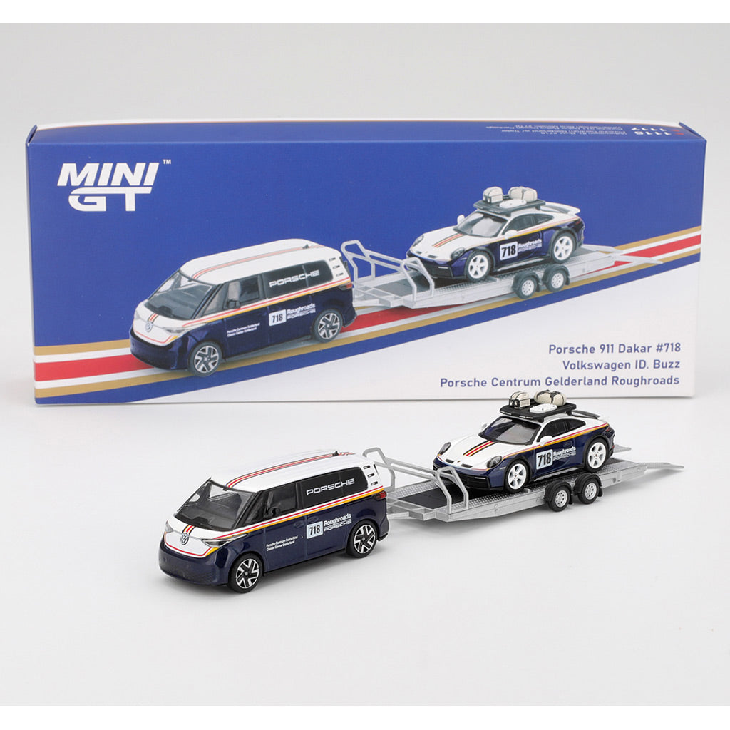 Mini GT Porsche 911 Dakar / Volkswagen ID Buzz & Trailer Set (S0019)