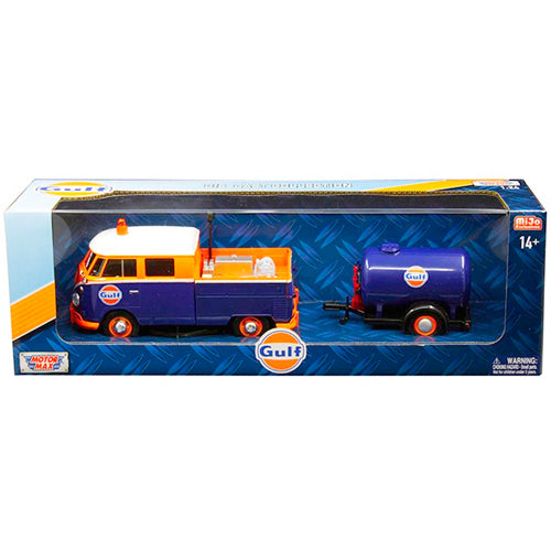 Volkswagen Pickup With Oil Tank Trailer Gulf (1/24) Motormax (Box Tatty)
