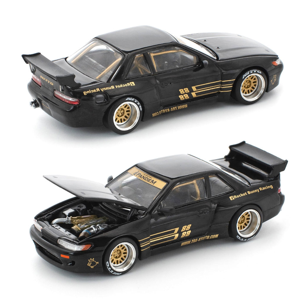 Pop Race Pandem Nissan Silvia S13 Black (289) (1:64 Scale)