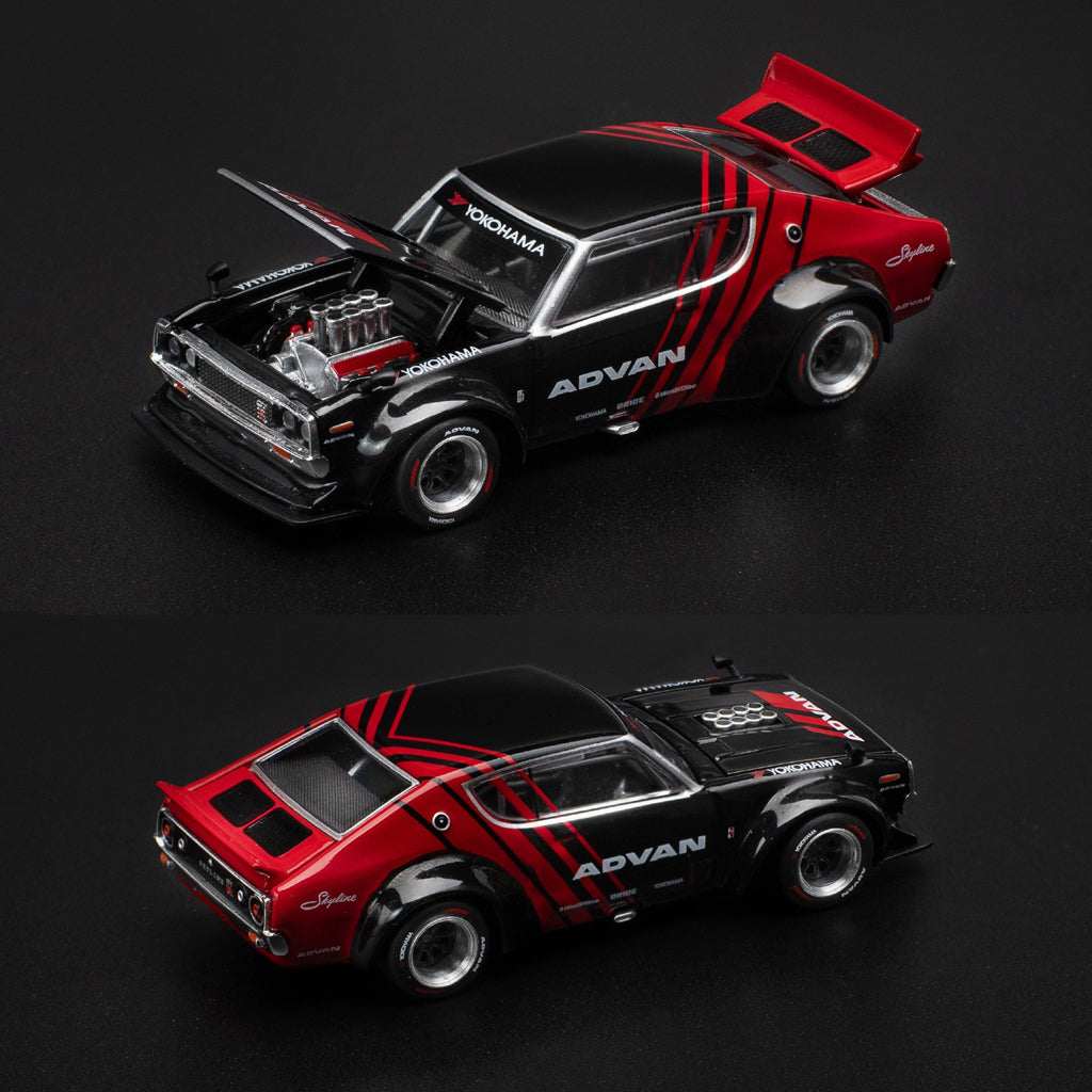 Pop Race Nissan Skyline KPGC110 Kenmeri Advan (1:64 Scale) (PR64