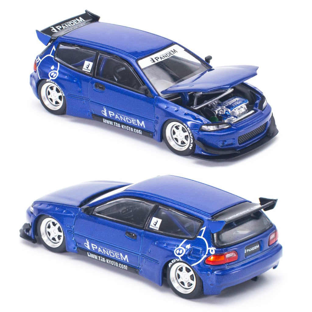 Pop Race Honda Civic EG6 Pandem V1.5 Metallic Blue (1:64)