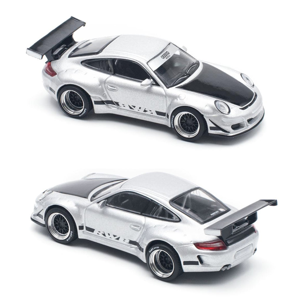 Pop Race RWB Porsche 997 Silver (1:64 Scale) (PR640130)