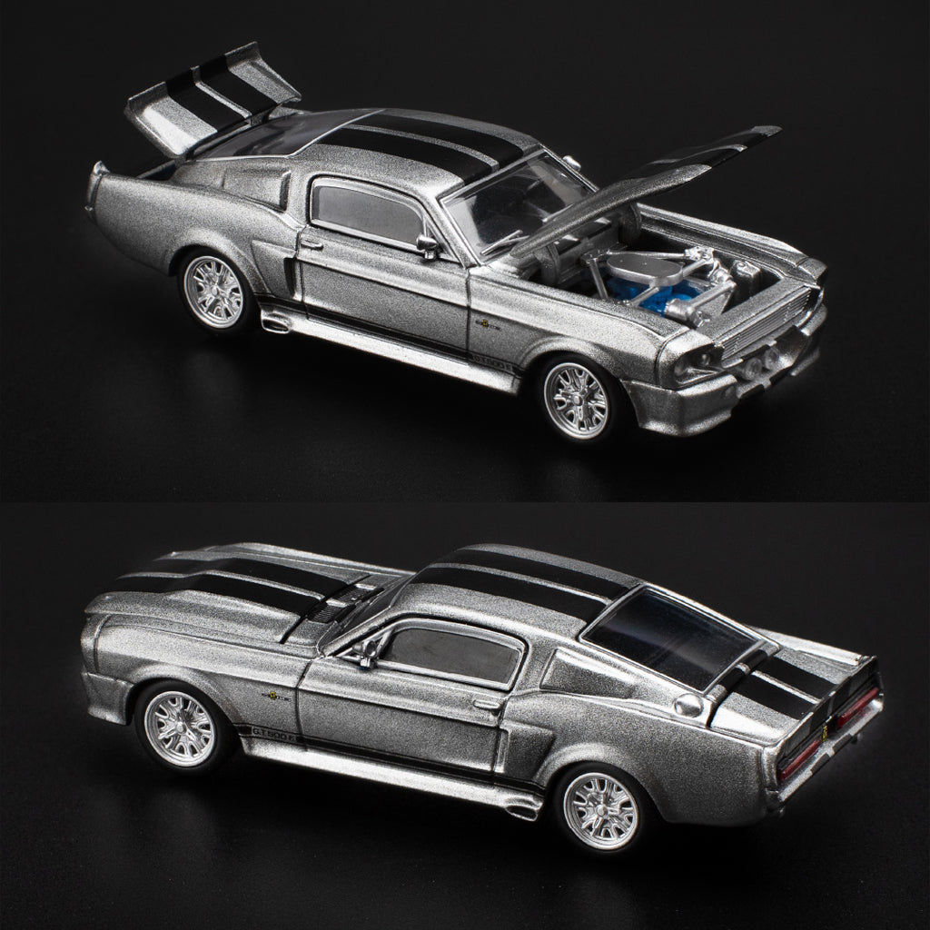 Pop Race Shelby Mustang GT500 1967 Grey / Black (1:64 Scale)