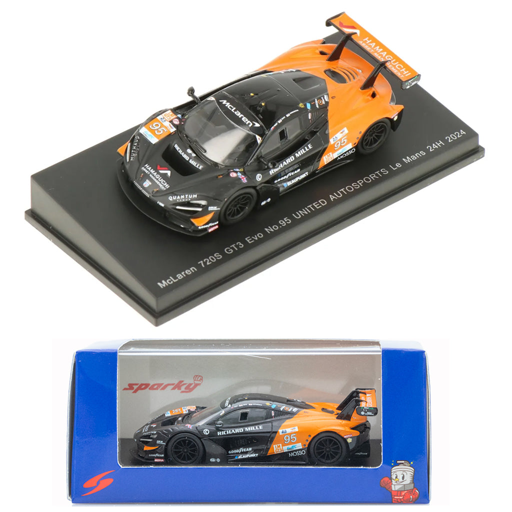 ミニカー 1/43 McLaren 720S GT3 EVO #95 Diecast model cars McLaren 720 1/43 Spark S GT3 EVO #95 1:43