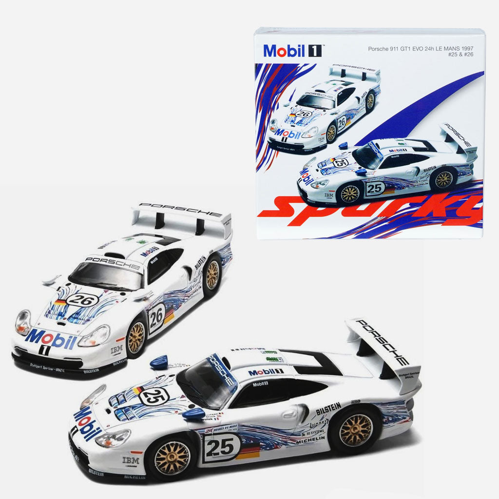 Sparky X Tiny Porsche 911 GT1 Evo #25 & #26 Le Mans 24H 1997 (1:64)