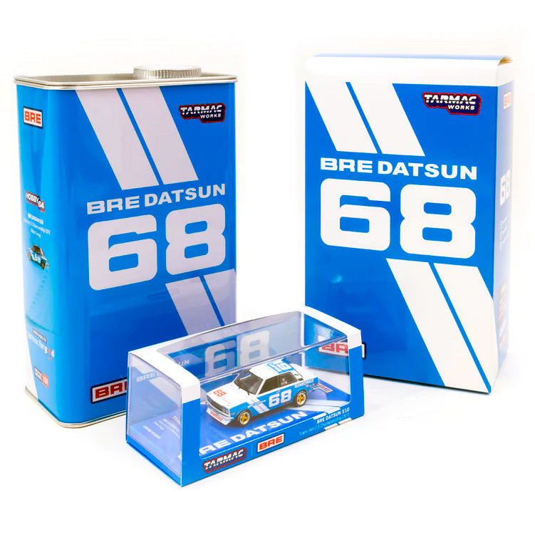 Tarmac Works BRE Datsun 510 Trans Am #68 With Oil Can (1:64 Scale
