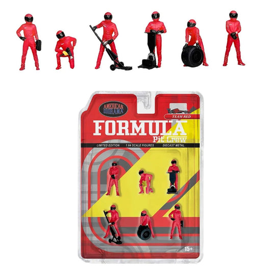 American Diorama 1:64 Scale Formula 1 Pit Crew Set - Team Red