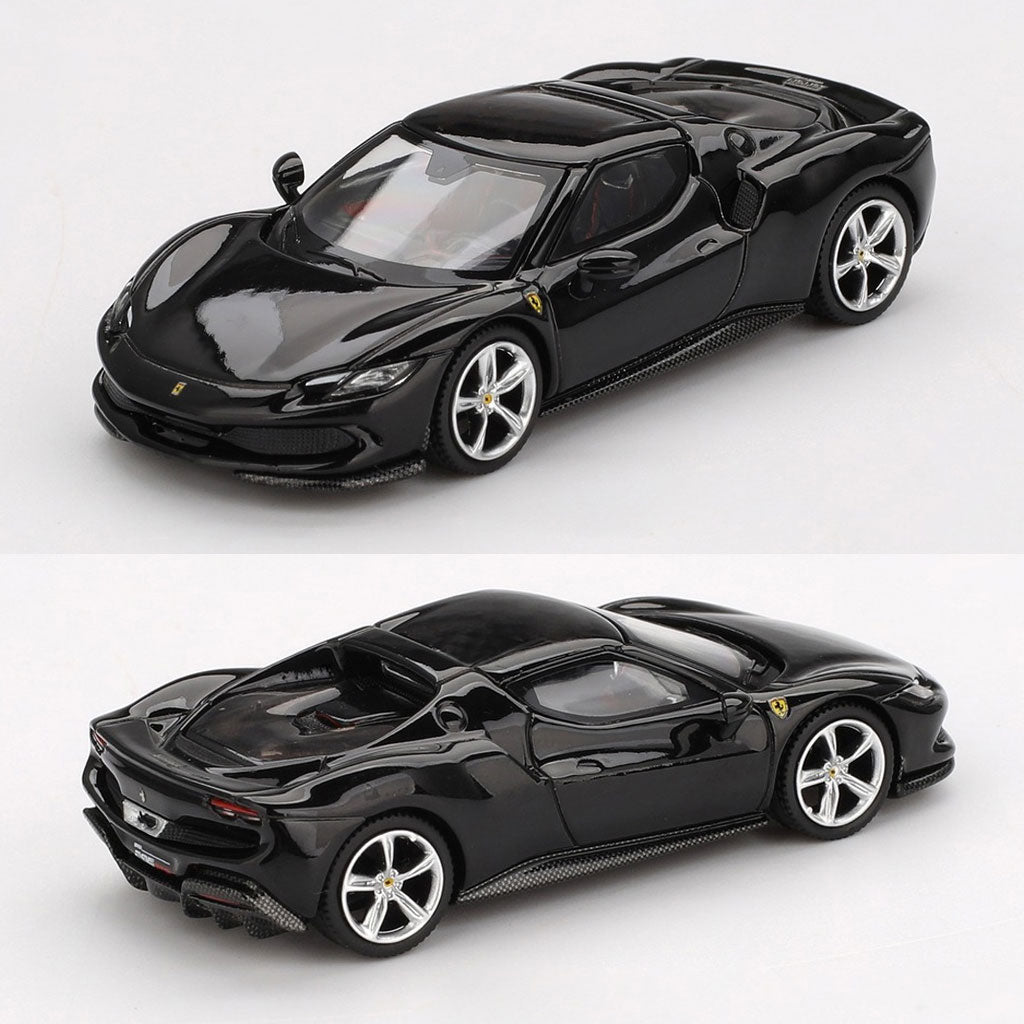 BBR Models Ferrari 296 GTB Nero Daytona Black (1:64 Scale)