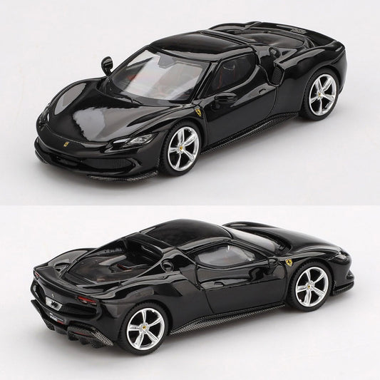 BBR Models Ferrari 296 GTB Nero Daytona Black (1:64 Scale)