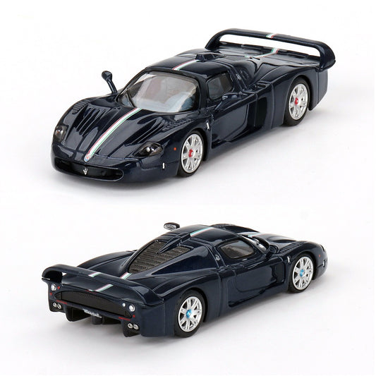 BBR Models 2008 Maserati MC12 Stradale Blue Metallic With Stripe (1:64)