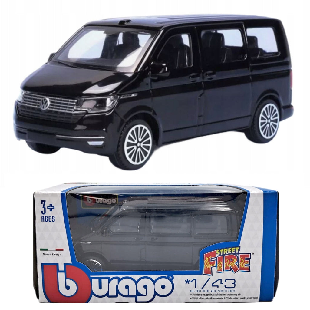 Bburago Street Fire - Volkswagen T6.1 Transport Black (1:43 Scale)