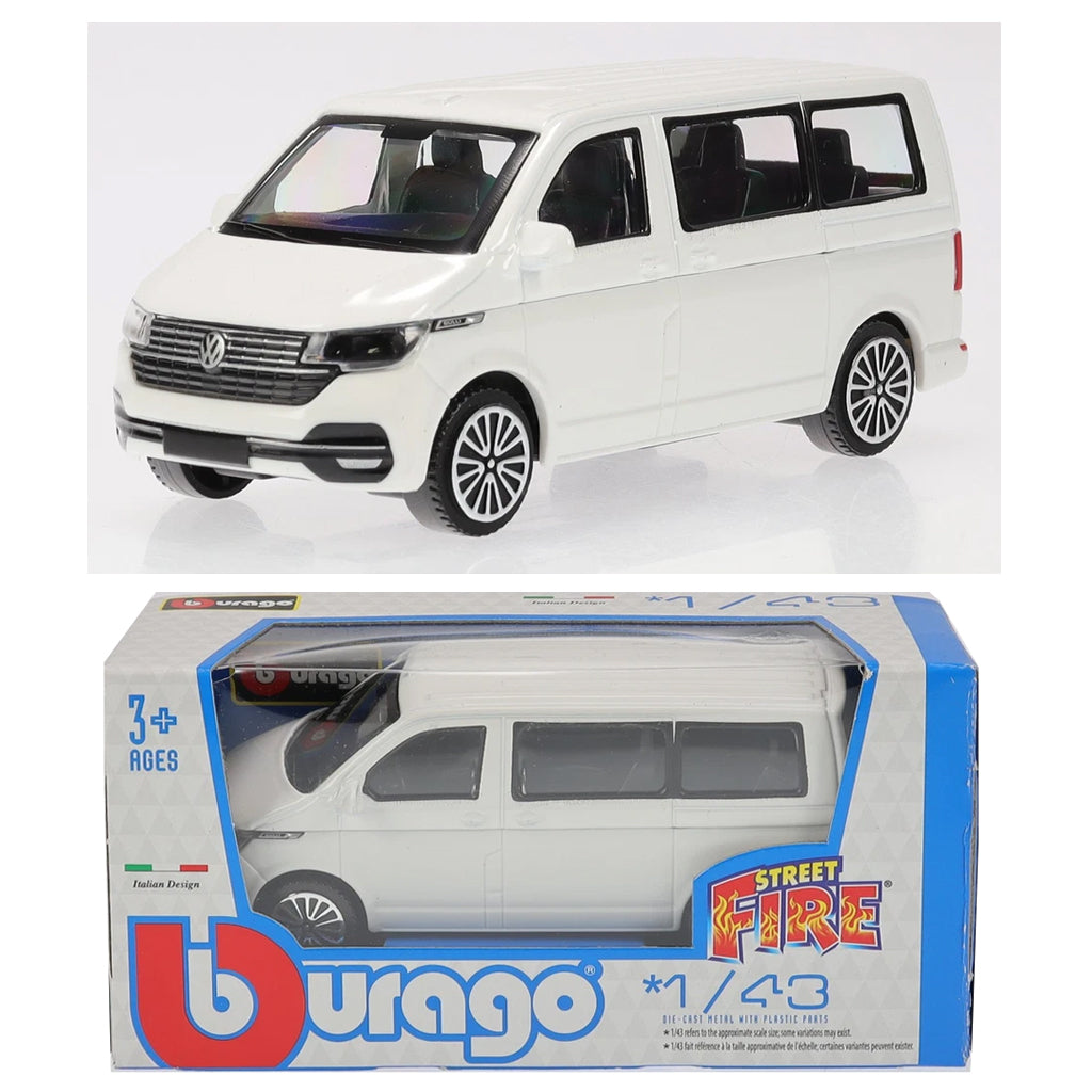 Bburago Street Fire - Volkswagen T6.1 Bus White (1:43)