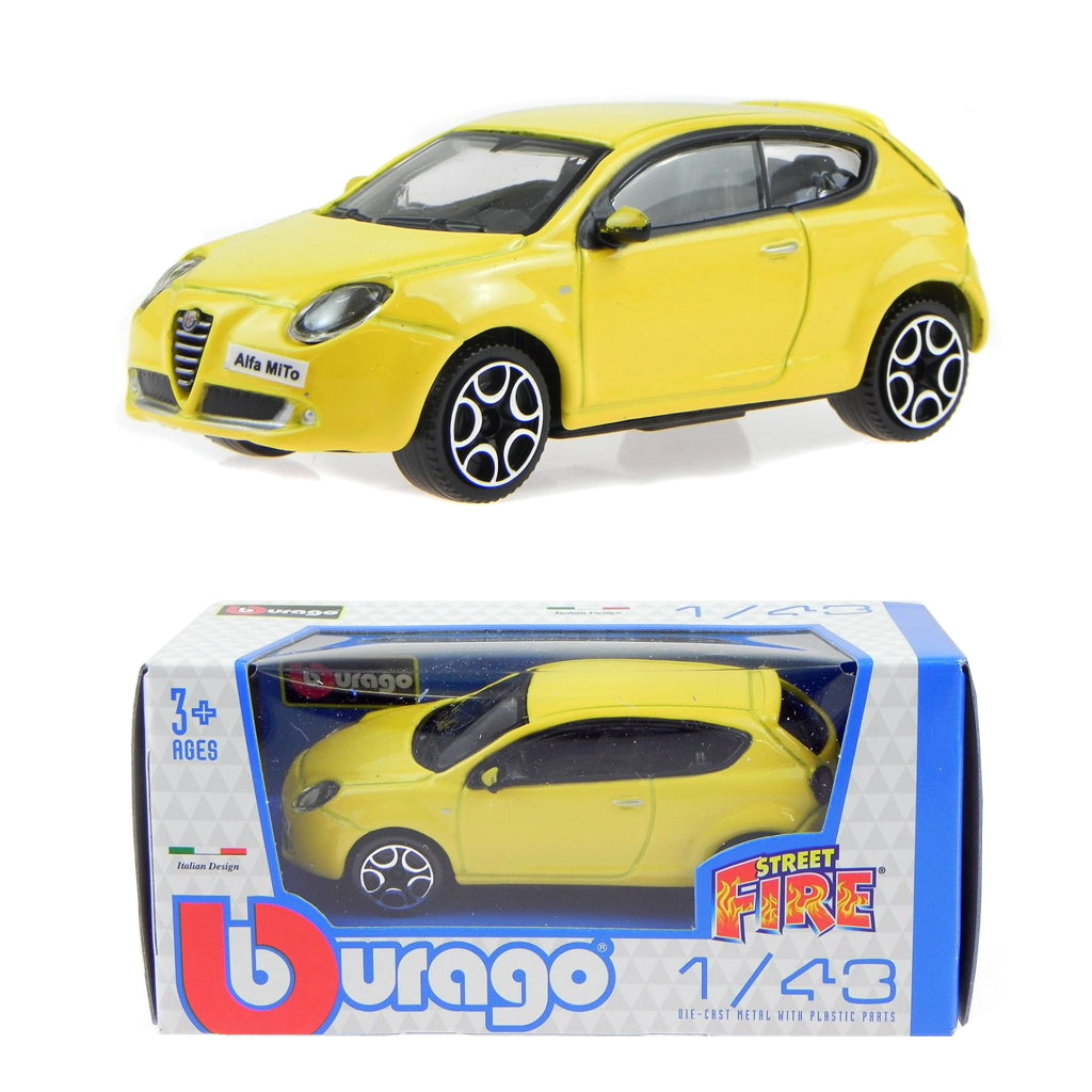 Bburago Alfa Romeo Mito 2011 Yellow (Street Fire Series) (1:43 Scale)