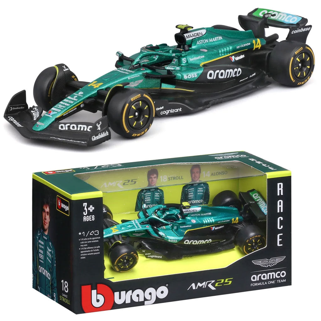 Bburago Aston Martin Aramco F1 AMR25 #14 Fernando Alonso 2025 (1:43 ...