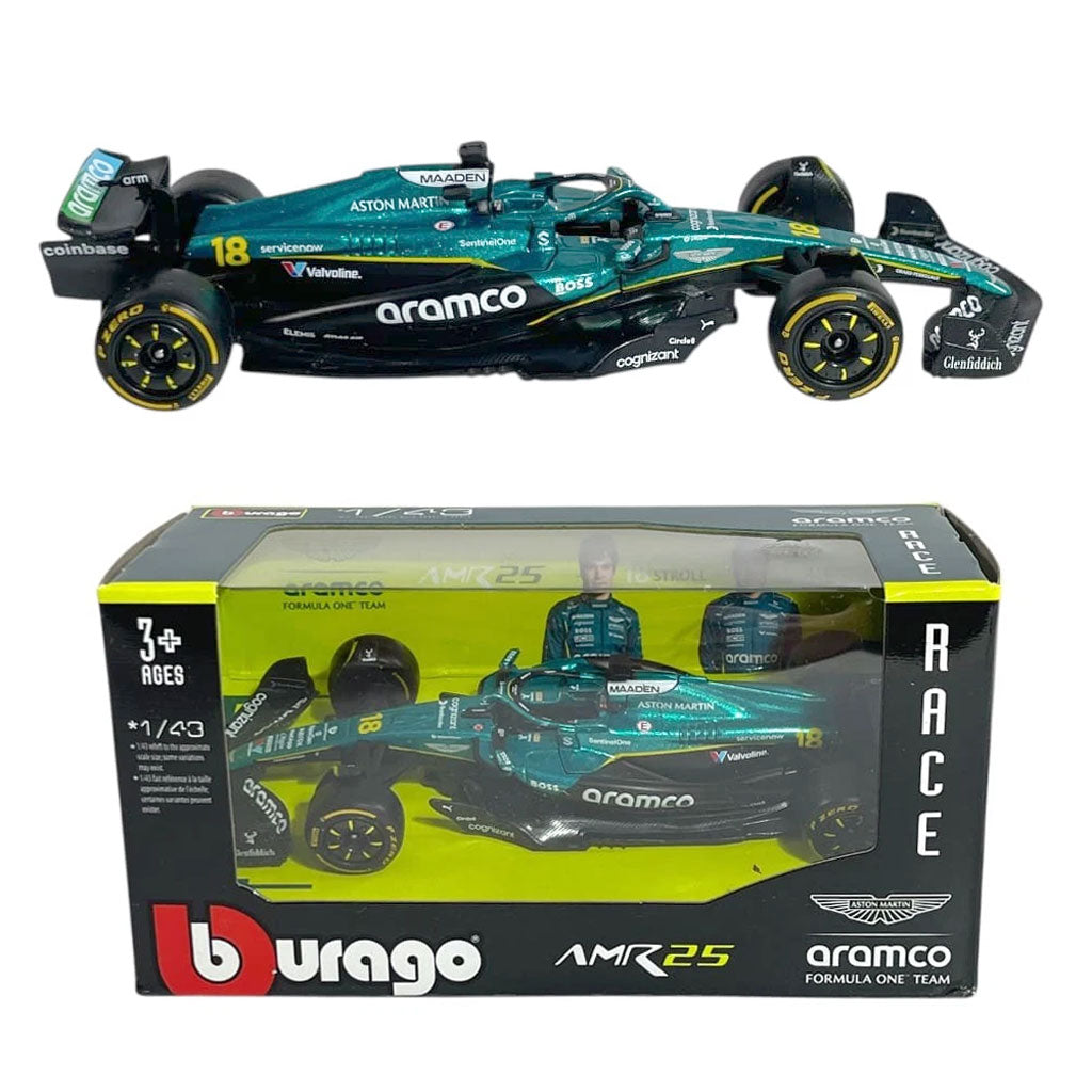 Bburago Aston Martin Aramco F1 AMR25 #18 Lance Stroll 2025 (1:43)
