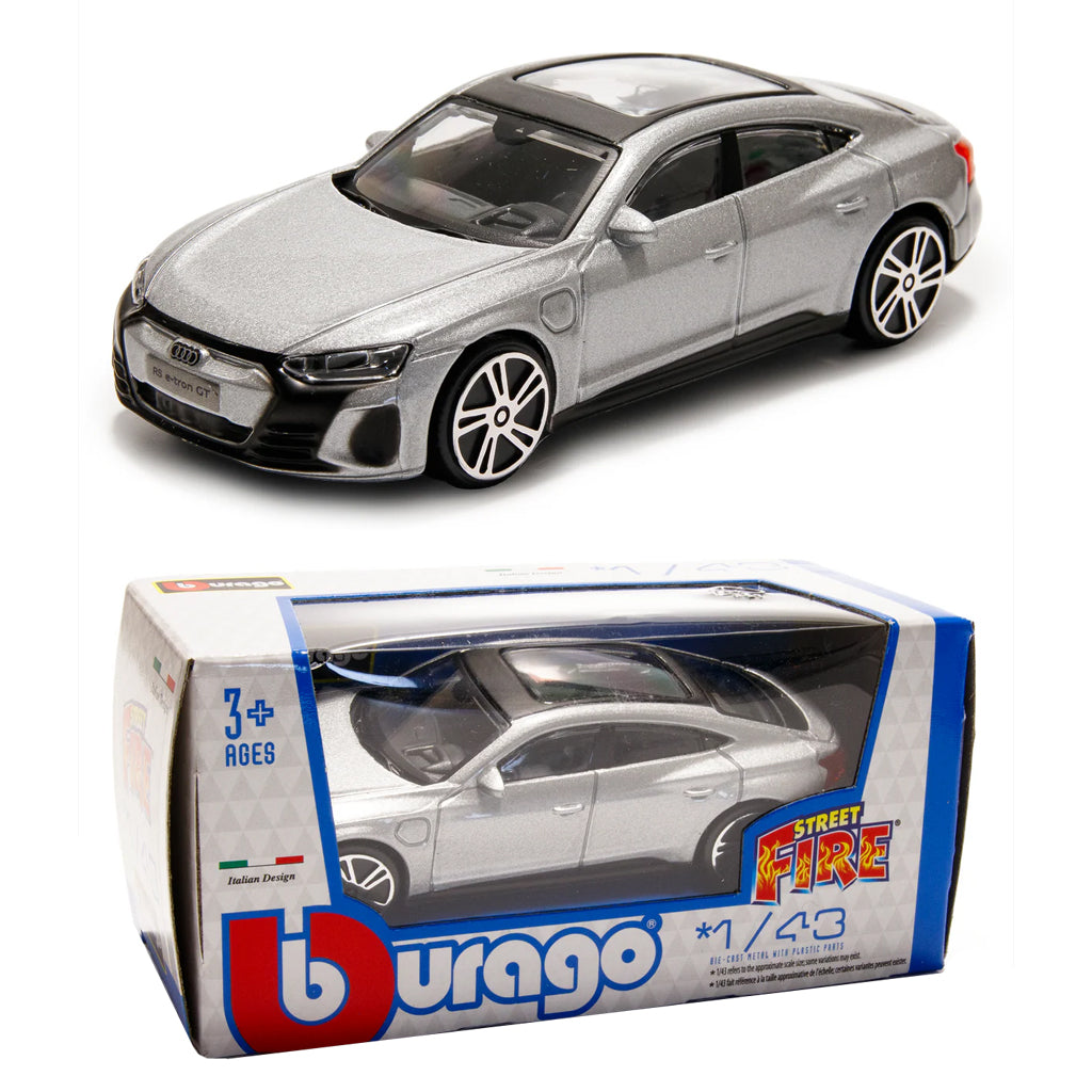 Bburago Audi RS e-Tron GT 2022 Silver (Street Fire Series) 1:43 Scale
