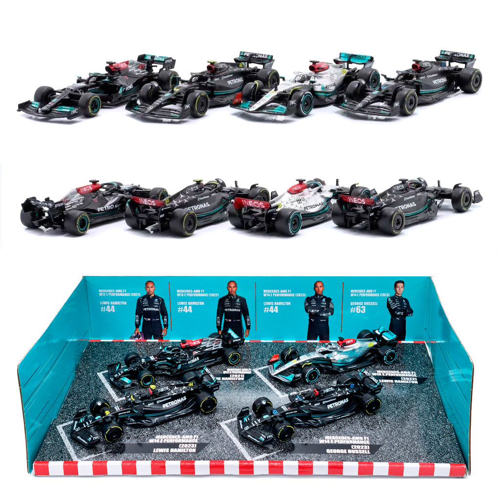 Bburago Mercedes-AMG F1 Team - Set Of 4 Cars (W12 W13 2xW14) (1:43)