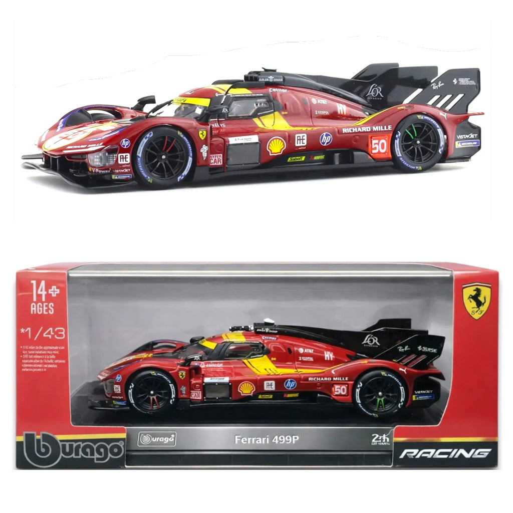 Bburago Ferrari 499P Hypercar #50 Le Mans 24H 2025 With Case (1:43)