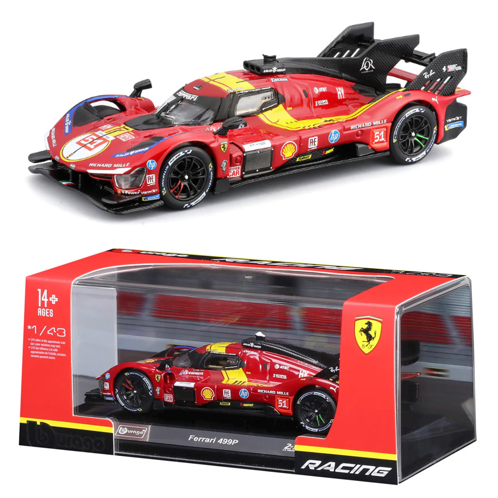 Bburago Ferrari 499P Hypercar #51 Le Mans 24H 2025 With Case (1:43)