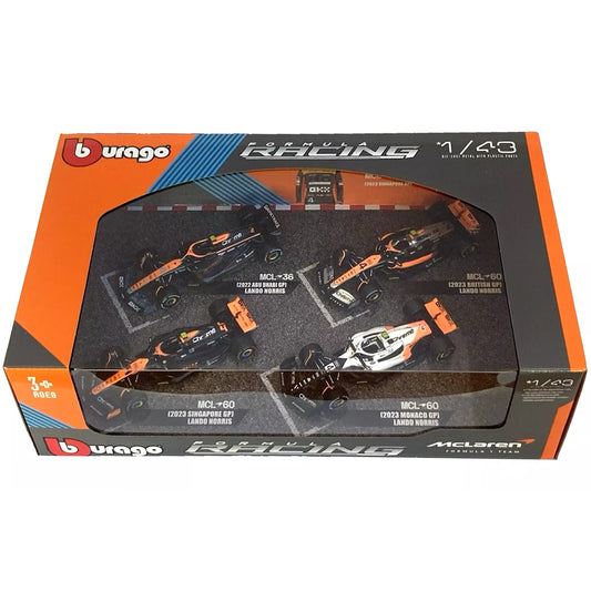 Bburago McLaren F1 Team - Set Of 4 Lando Norris Cars (1:43)