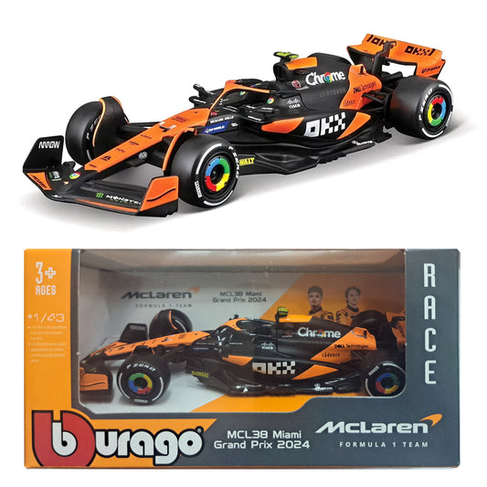 Bburago McLaren MCL38 F1 2024 Miami Grand Prix #4 Norris (1:43 Scale)
