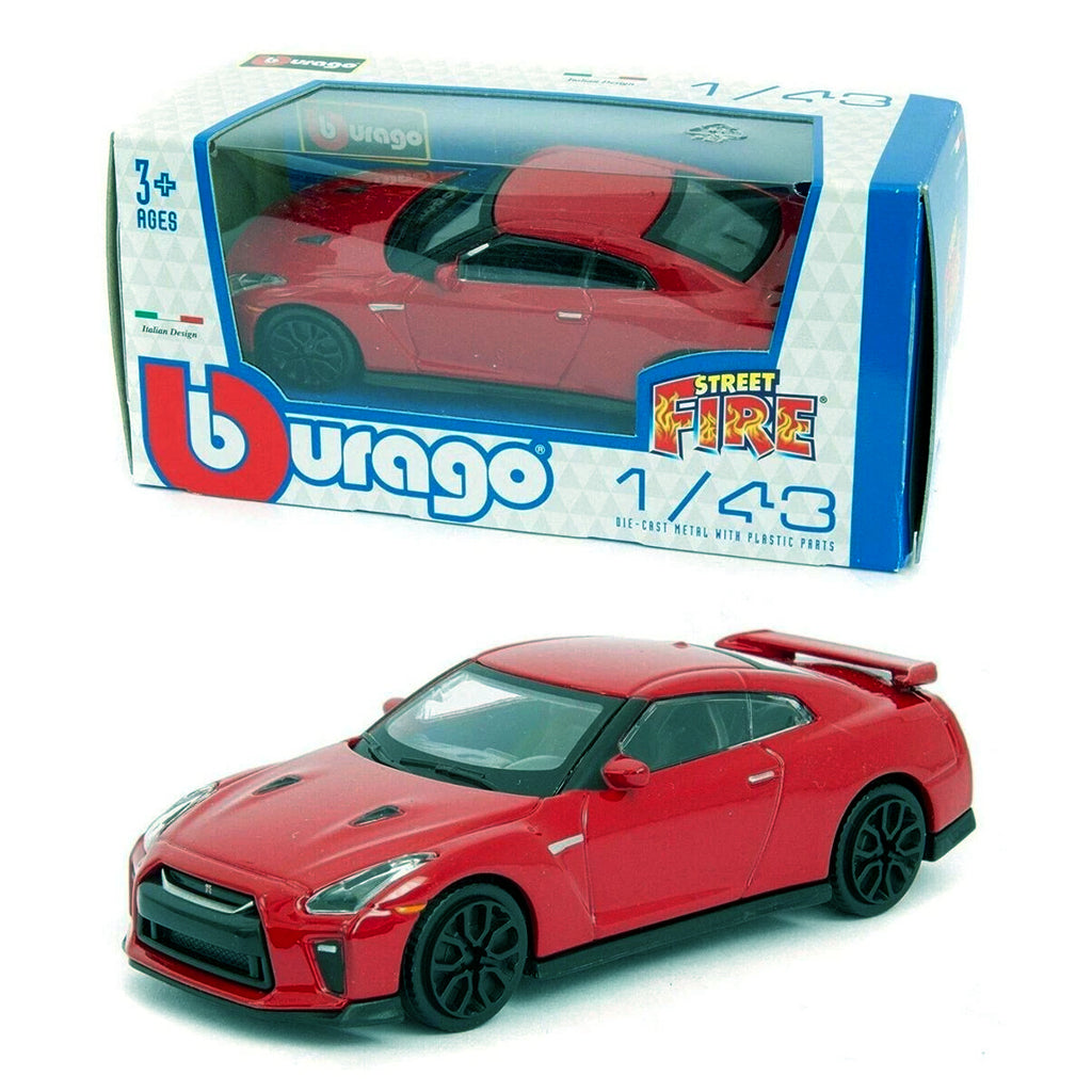 Bburago Nissan GT-R 2017 Red (Street Fire Series) (1:43 Scale)
