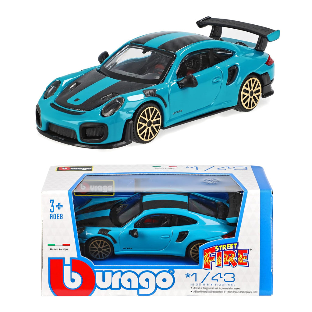 Bburago Porsche 911 GT2 RS Blue (Street Fire Series) (1:43 Scale)