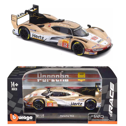 Bburago Porsche 963 #12 2024 Hertz Team Jota (1:43 Scale)