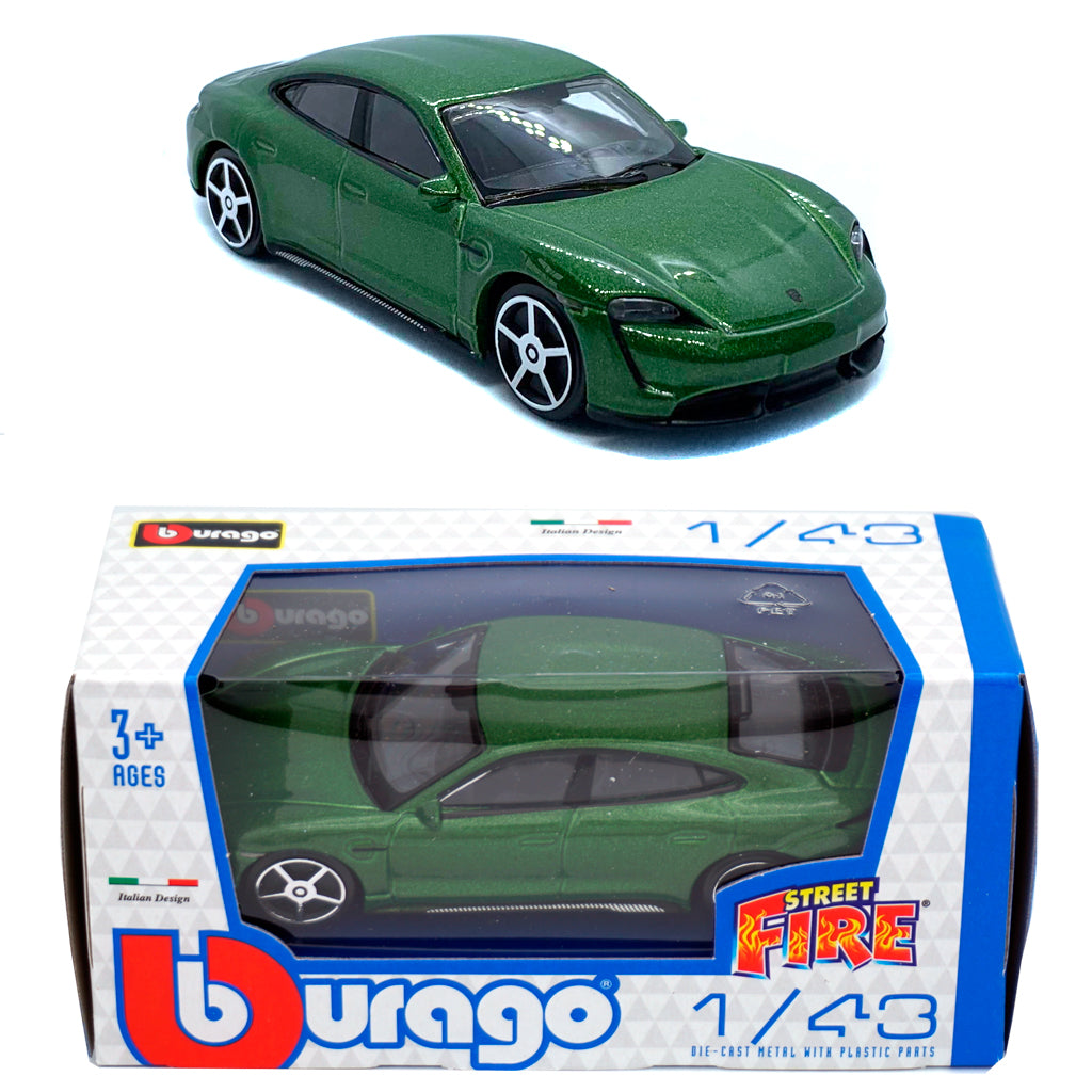 Bburago Street Fire - Porsche Taycan Turbo S Green (1:43)