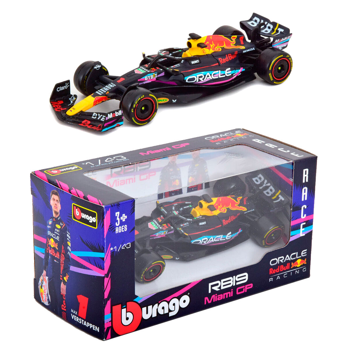 Bburago Red Bull RB19 #1 Max Verstappen Miami GP 2023 (1:43)