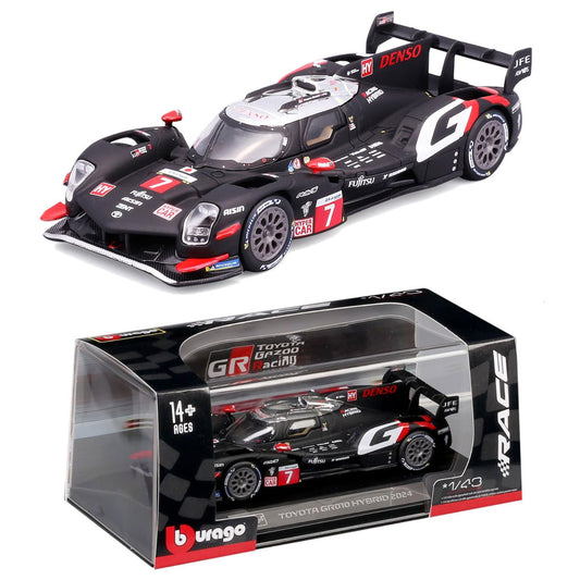 Bburago Toyota GR010 Hybrid Black #7 Le Mans 24H 2024 With Case (1:43)