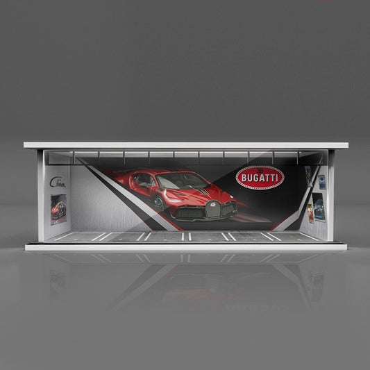 Black Box Diorama Parking Garage With LED Light - Bugatti (1:64 Scale)