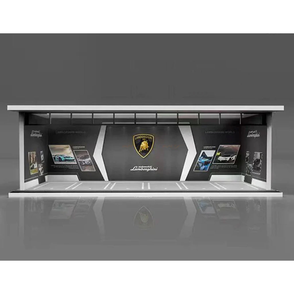 Black Box Diorama Parking Garage With LED Light - Lamborghini (1:64)