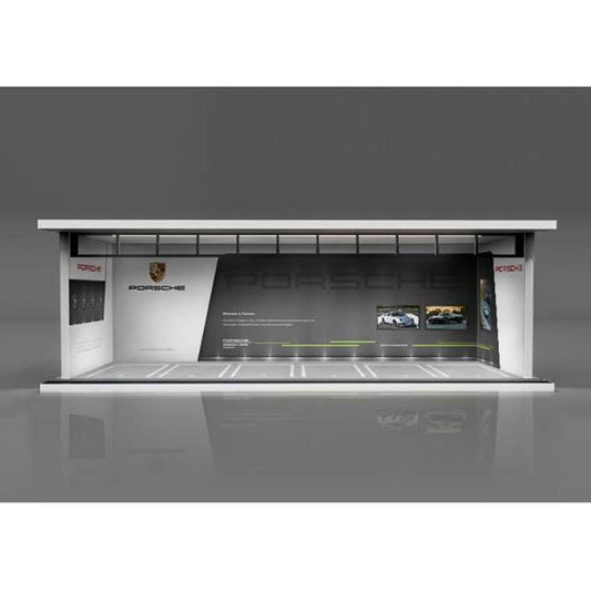Black Box Diorama Parking Garage With LED Light - Porsche (1:64 Scale)