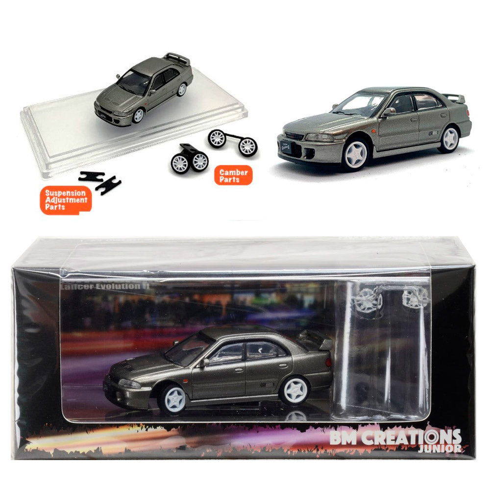 BM Creations Mitsubishi Lancer Evolution II Silver RHD (1/64)