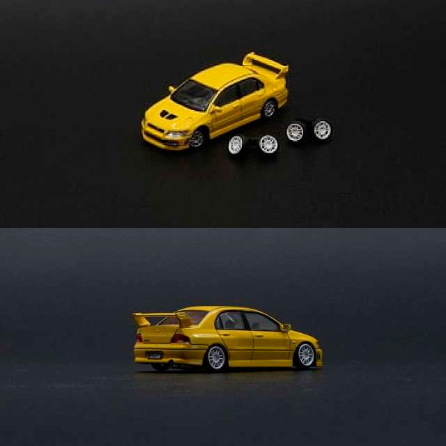 BM Creations Mitsubishi Lancer Evolution VII Yellow RHD (1/64)