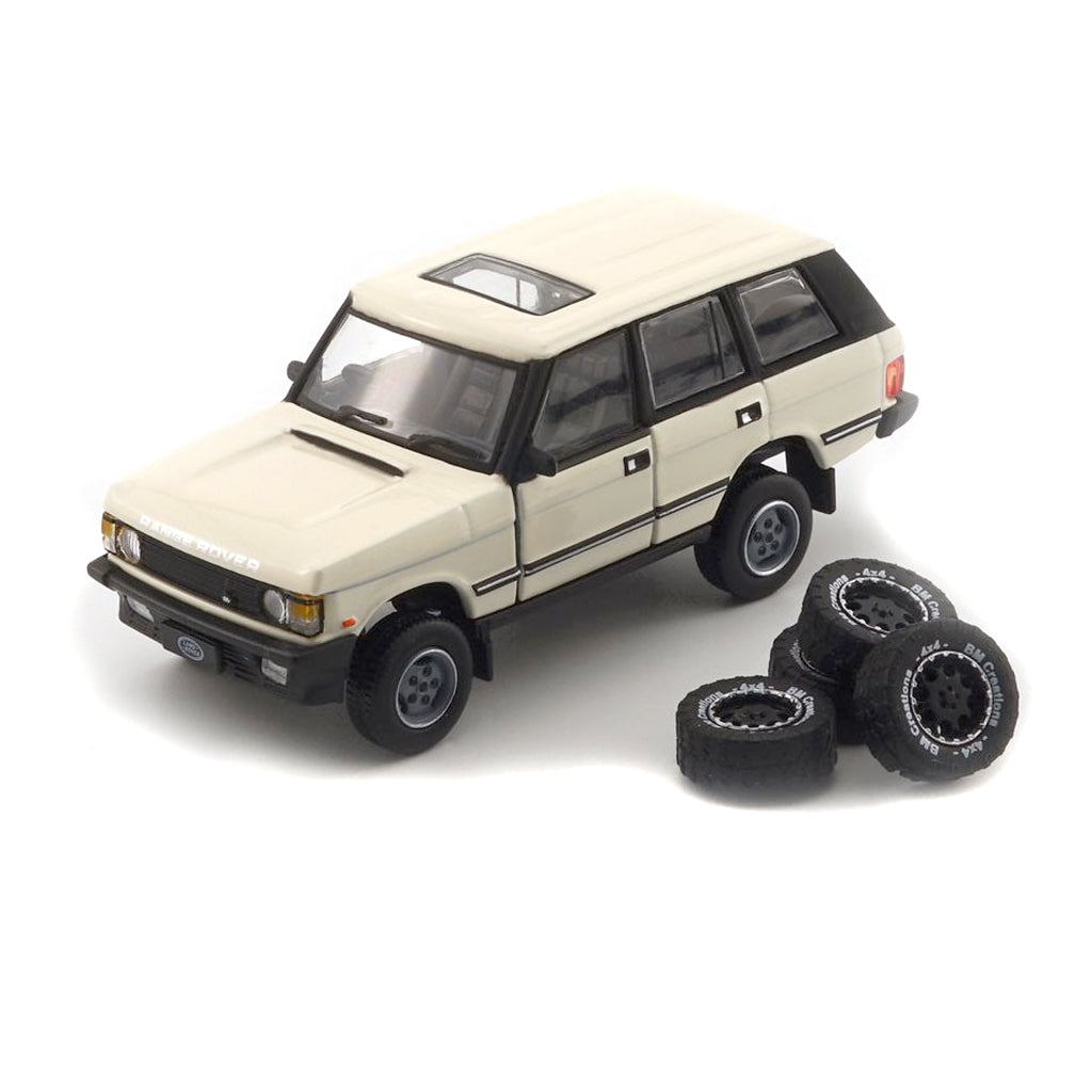 BM Creations 1992 Range Rover Classic LSE White RHD (1:64 Scale)