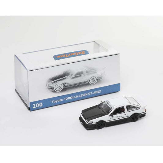 DCT Toyota Corolla Levin GT-APEX AE86 White / Black RHD (1:64 Scale)