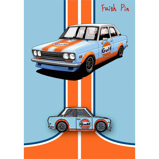 Faith Pin Badge - Datsun 510 Gulf