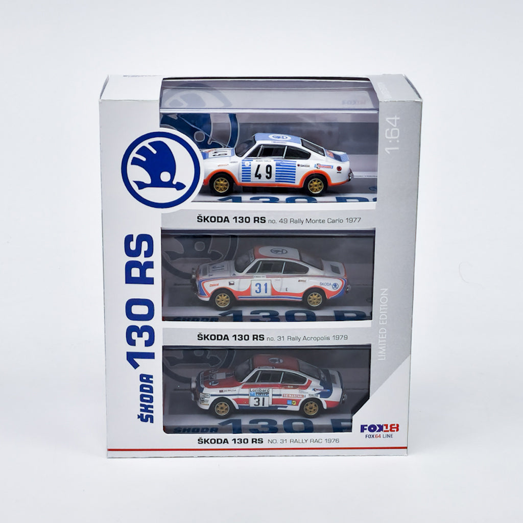 Fox18 Skoda 130 RS 3-Pack Set (Fox64 Line) (1:64 Scale)