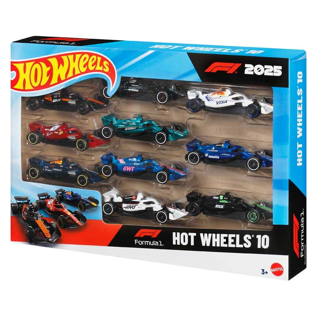 Hot Wheels 10 Car Multi Pack - F1 2025 Formula One (JMM24)