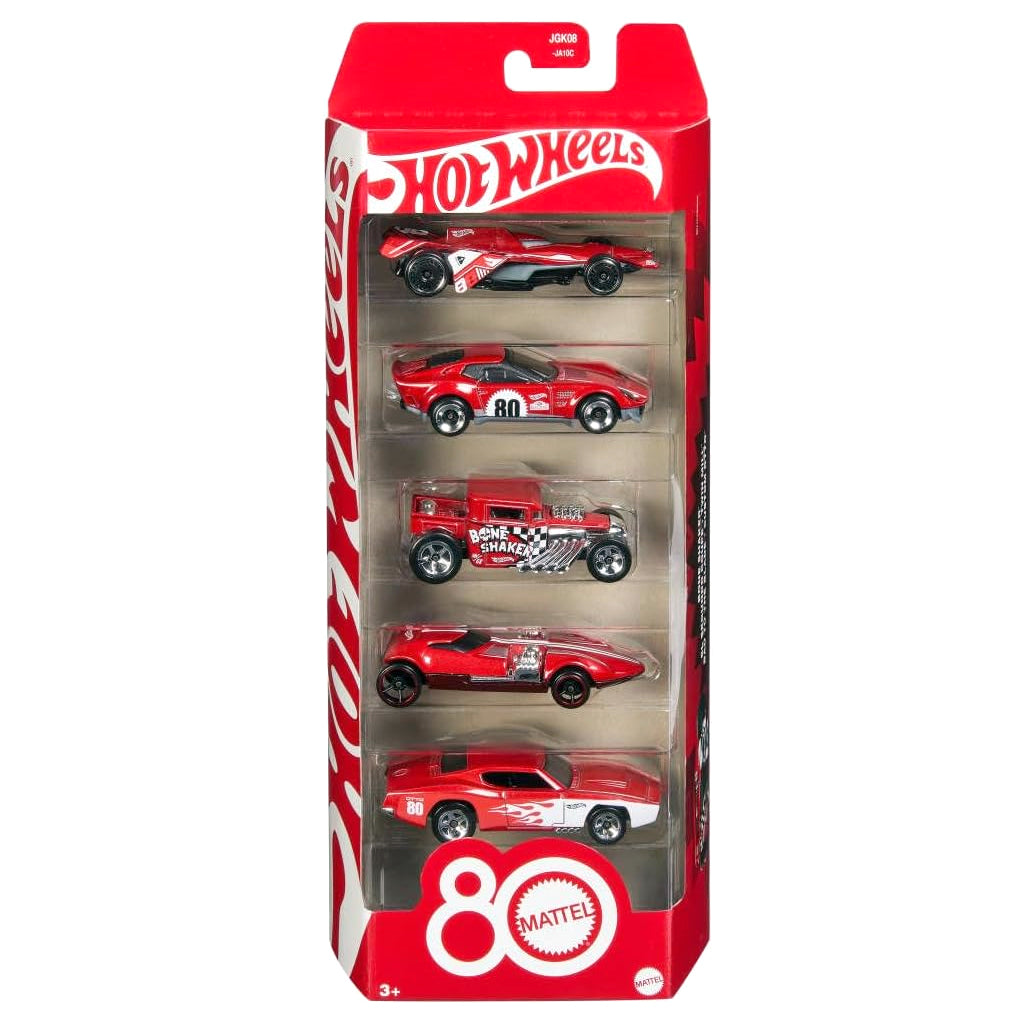 Hot Wheels 5 Car Gift Pack -  Mattel 80th Anniversary Collection 2025