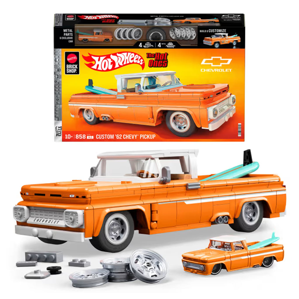 Hot Wheels Brick Shop - Custom '62 Chevy Pickup Orange (JFT20)