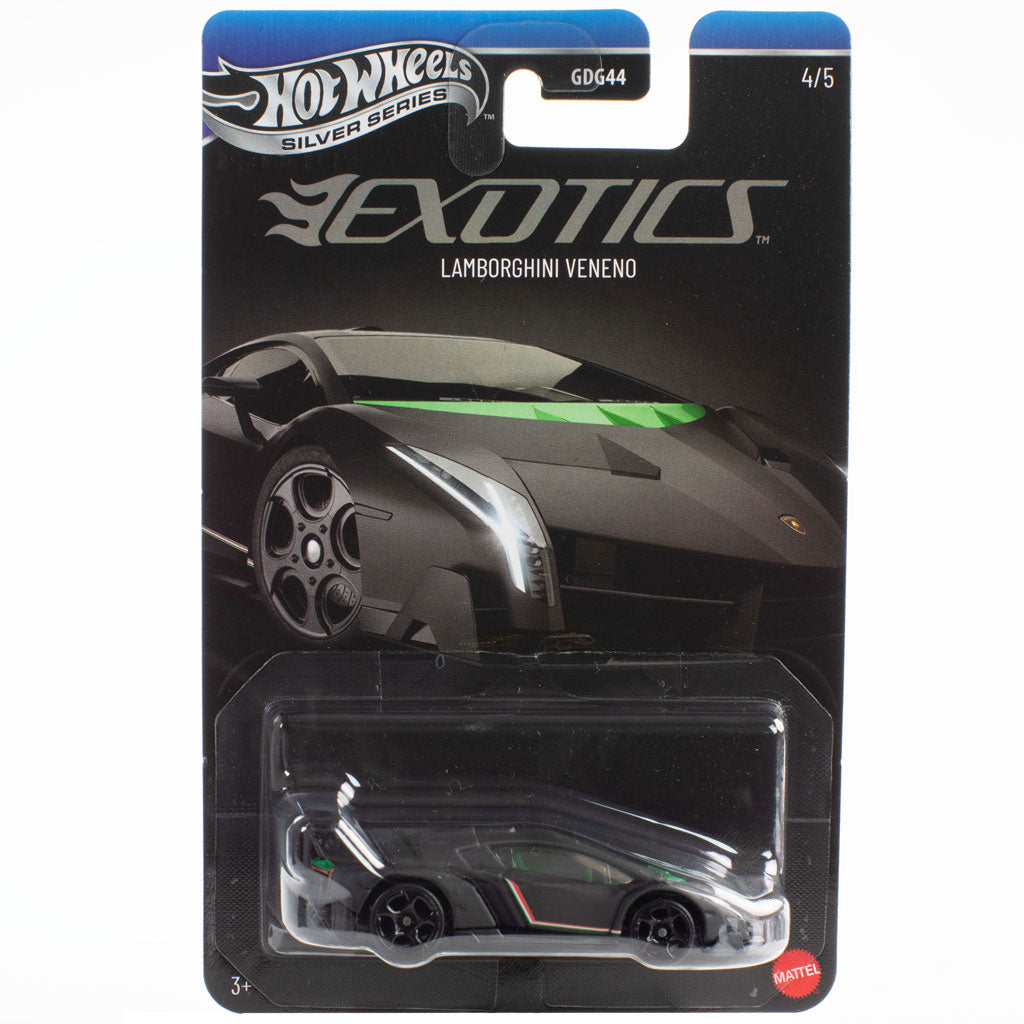 Hot Wheels Exotics 2026 Silver Series - 4/5 - Lamborghini Veneno Black