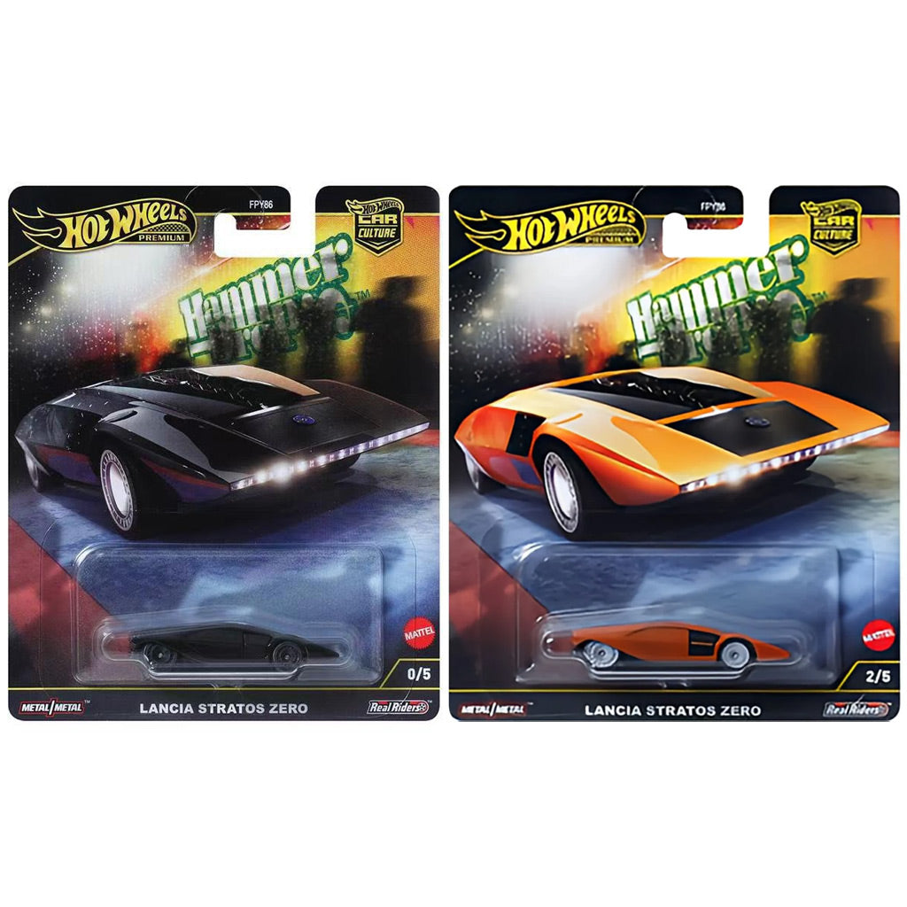 Hot Wheels Hammer Drop - Lancia Stratos Zero Chase Set (Card Creased)