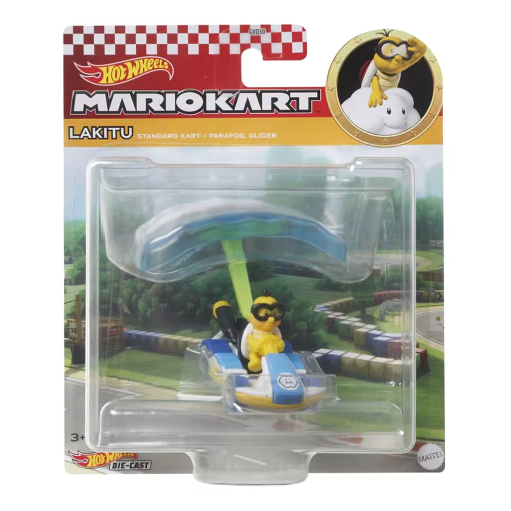 Hot Wheels Mario Kart Gliders - Lakitu (Standard Kart & Parafoil)