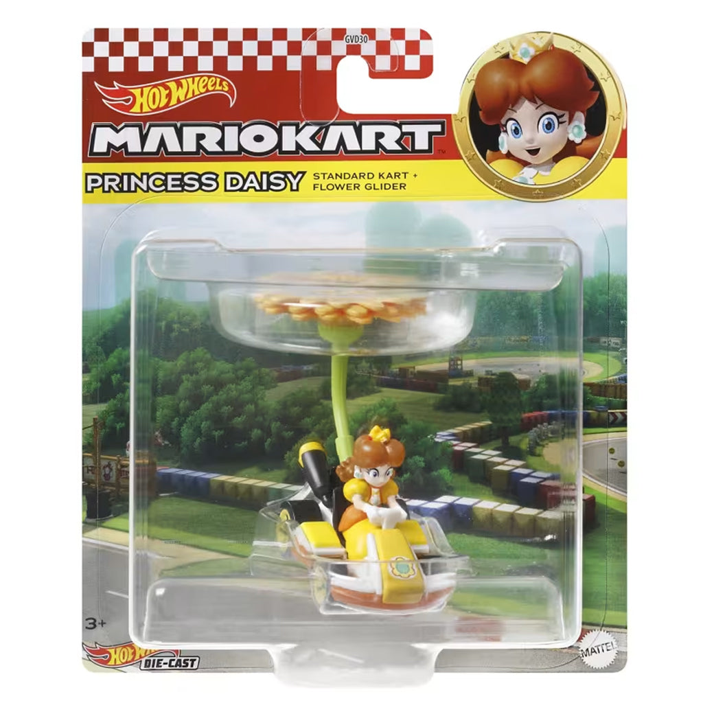 Hot Wheels Mario Kart Gliders - Princess Daisy (Flower) (Card Bent)