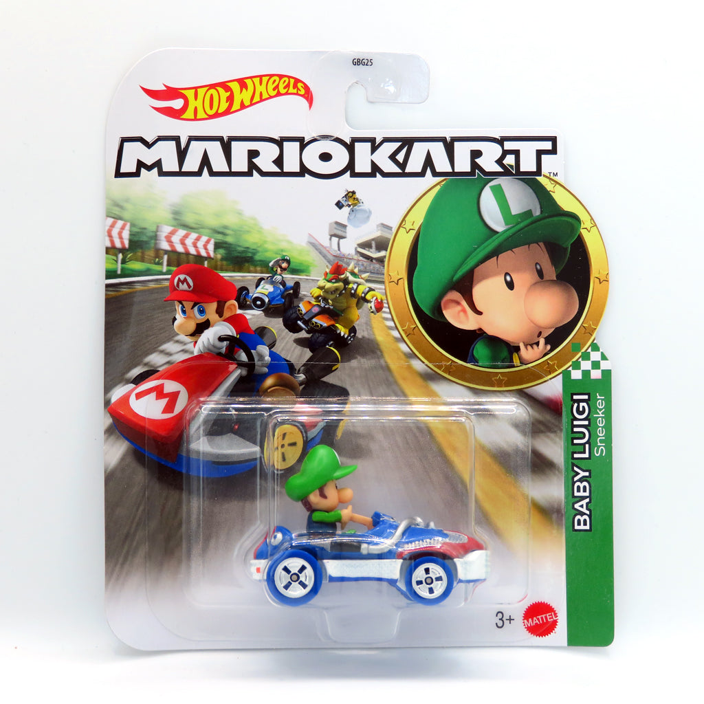 Hot Wheels Mario Kart - Baby Luigi With Sneeker Kart